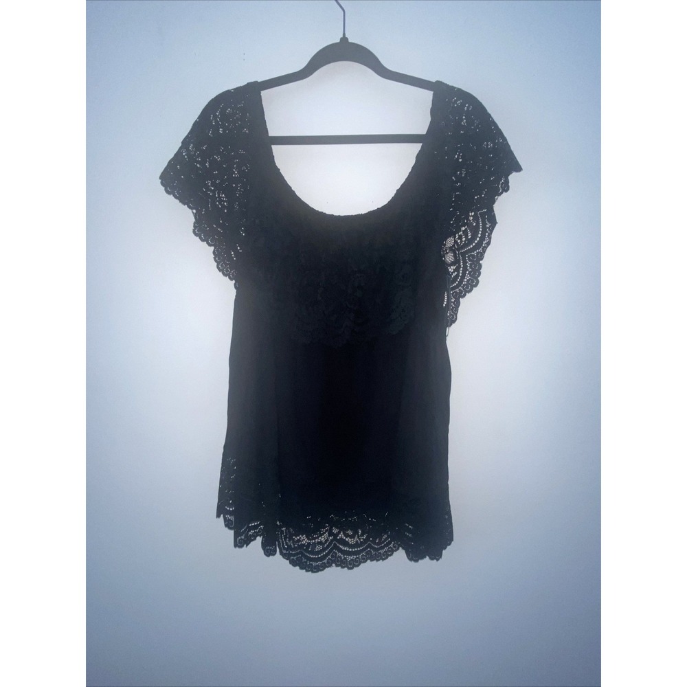 Torrid Super Soft & Lace Off Shoulder Top Elastic Trim‎ Black 3X NWT - Picture 6 of 6